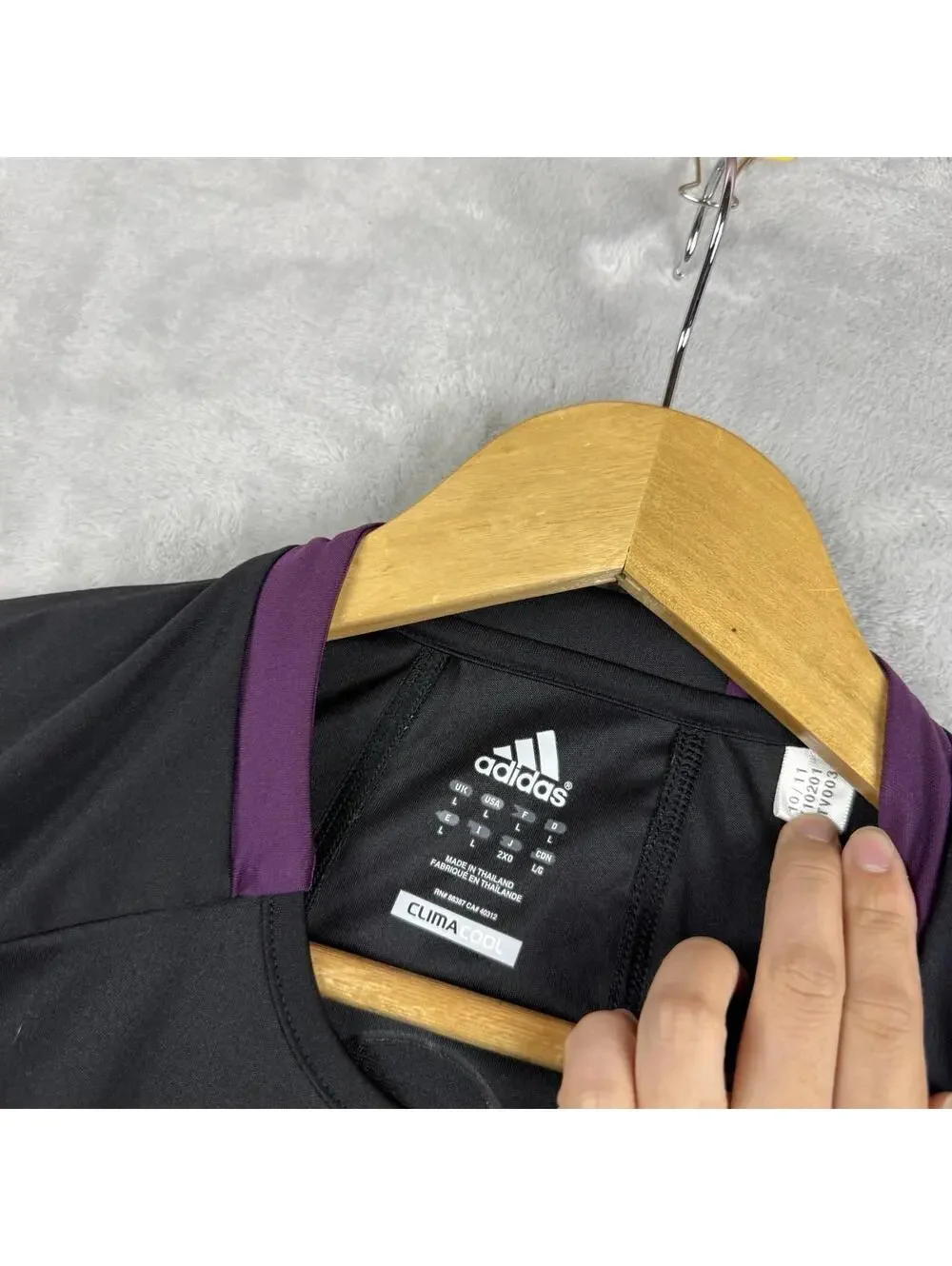 Adidas Climacool Formation Referee Jersey Long Sleeve Black Purple Men L Soccer